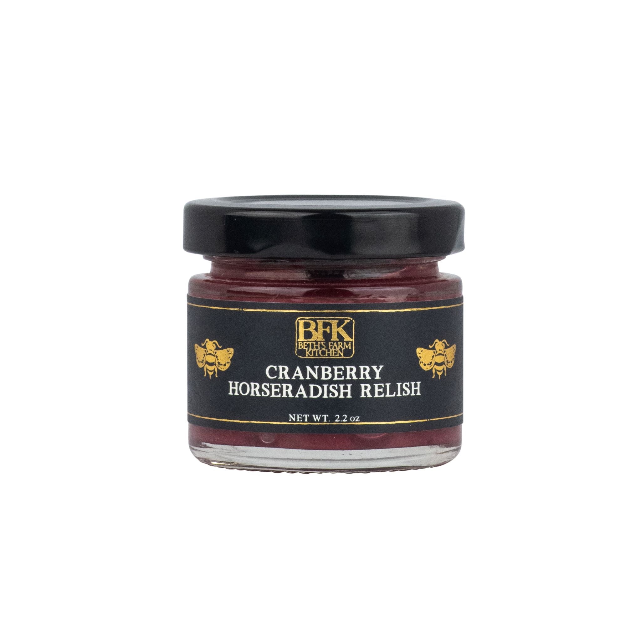 mini jar of cranberry horseradish relish by Beth's Farm Kitchen