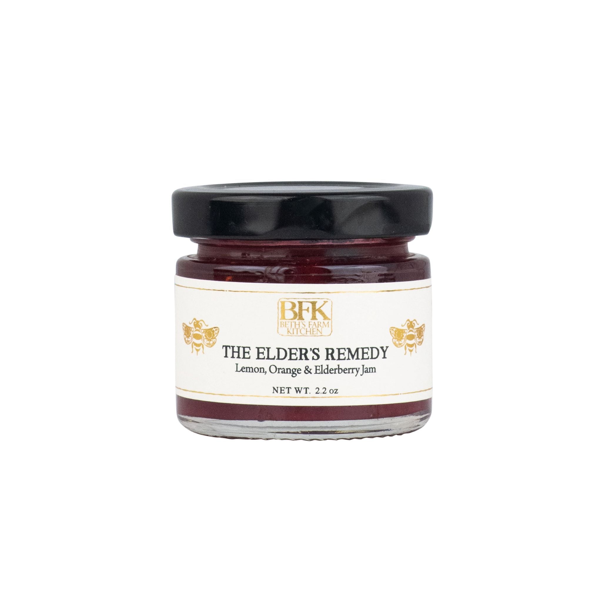 mini jar of elderberry jam by Beth's Farm Kitchen