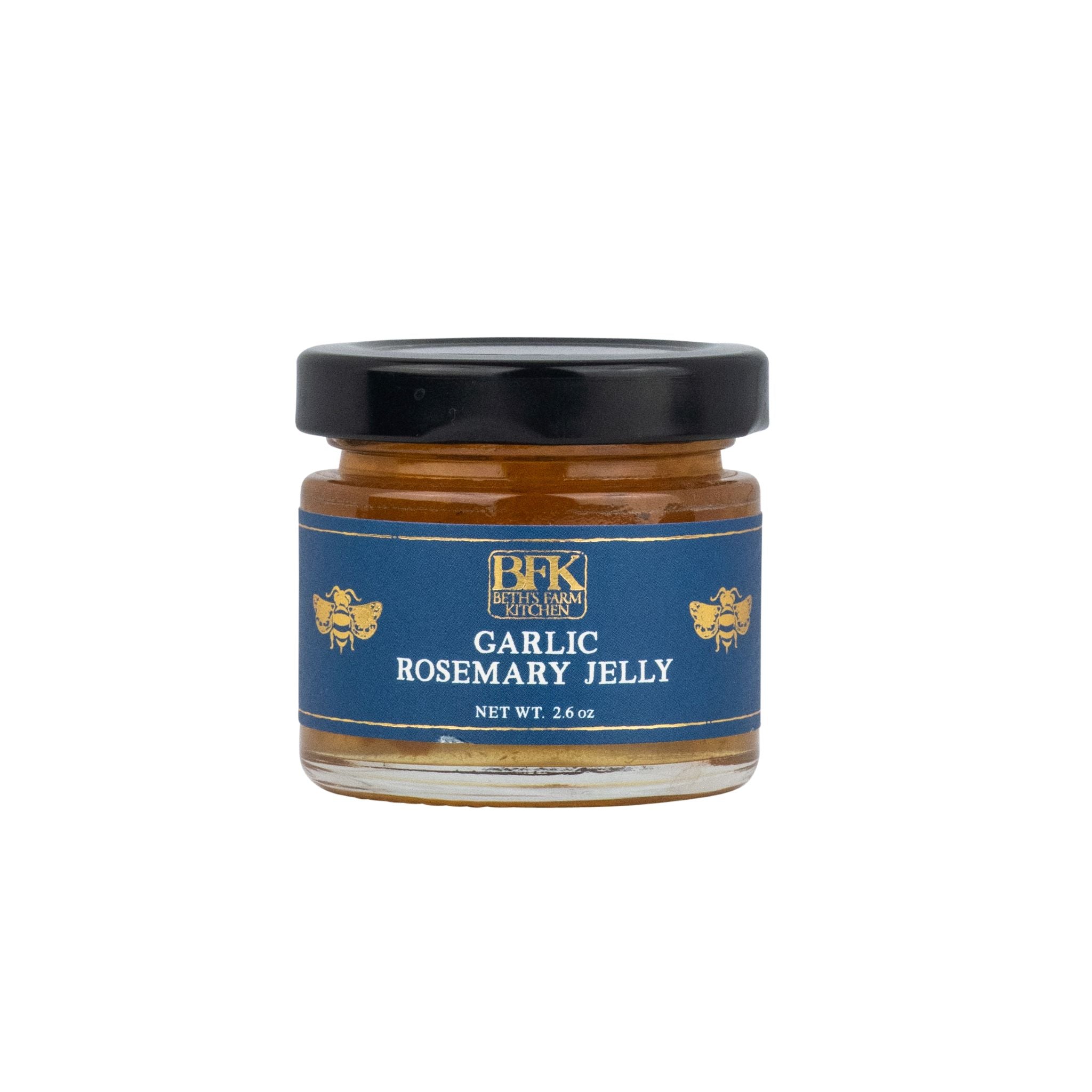 mini jar of garlic rosemary jelly by Beth's Farm Kitchen