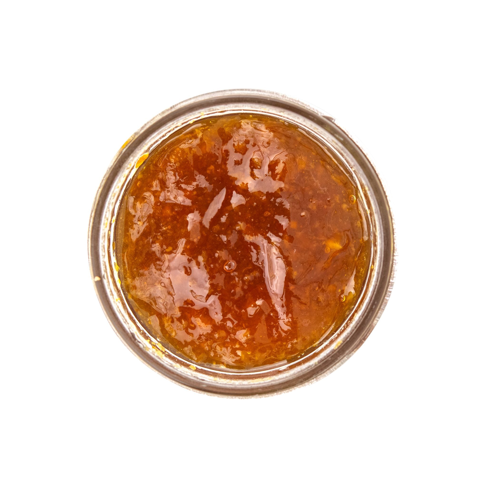 inside mini jar of triple fruit marmalade by Beth's Farm Kitchen