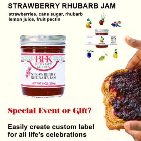 Custom Label your gift of jams, hot sauce and condiments by Beth's Farm Kitchen