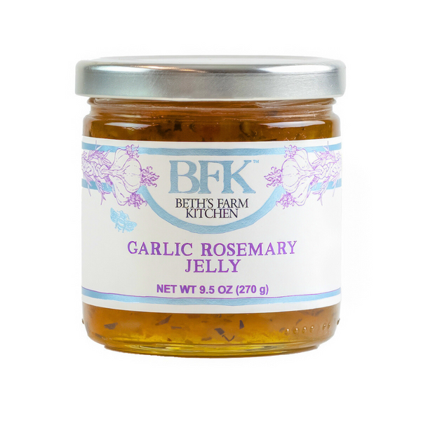 Jar of garlic rosemary jelly from Beth's Farm Kitchen