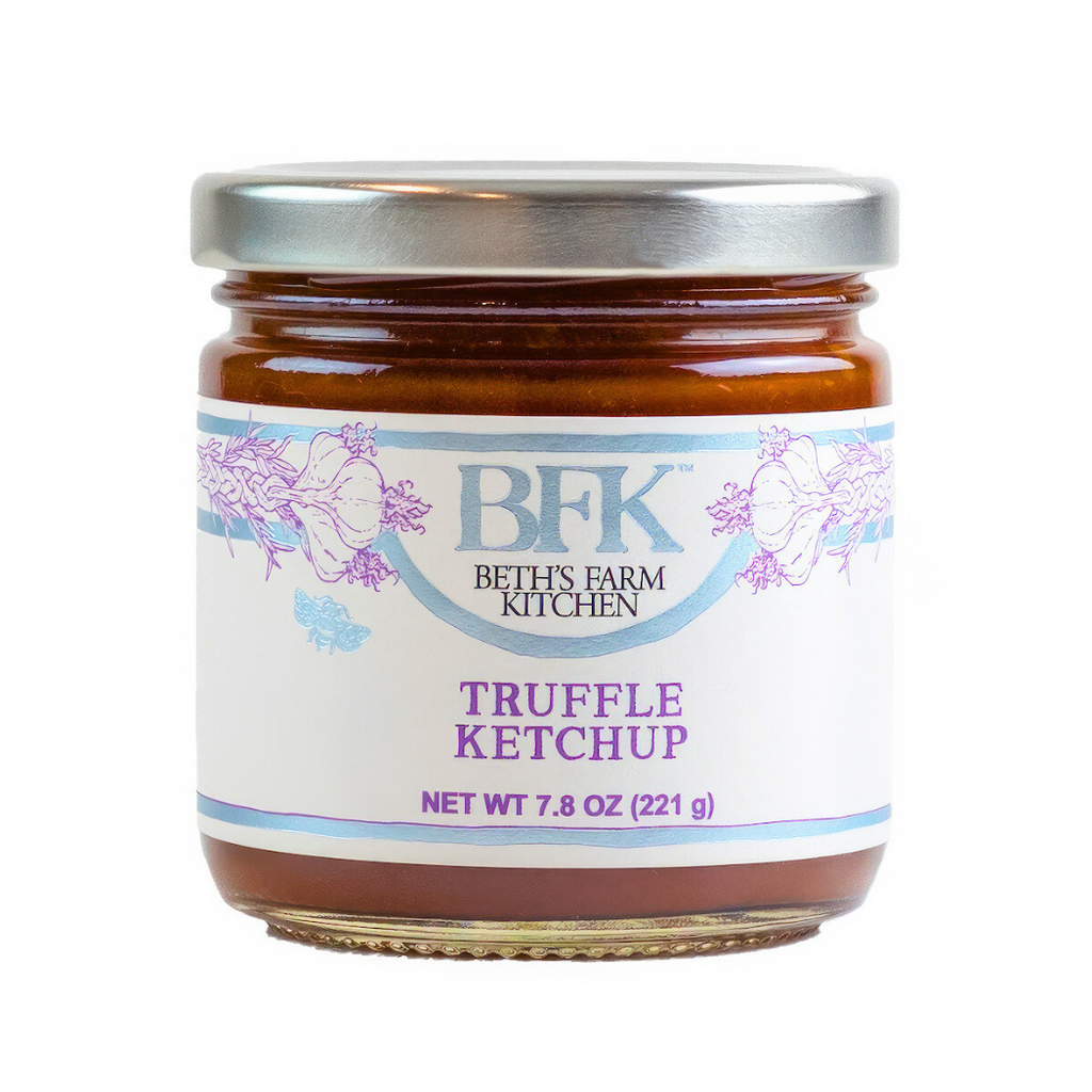 Jar of truffle ketchup by Beth's Farm Kitchen