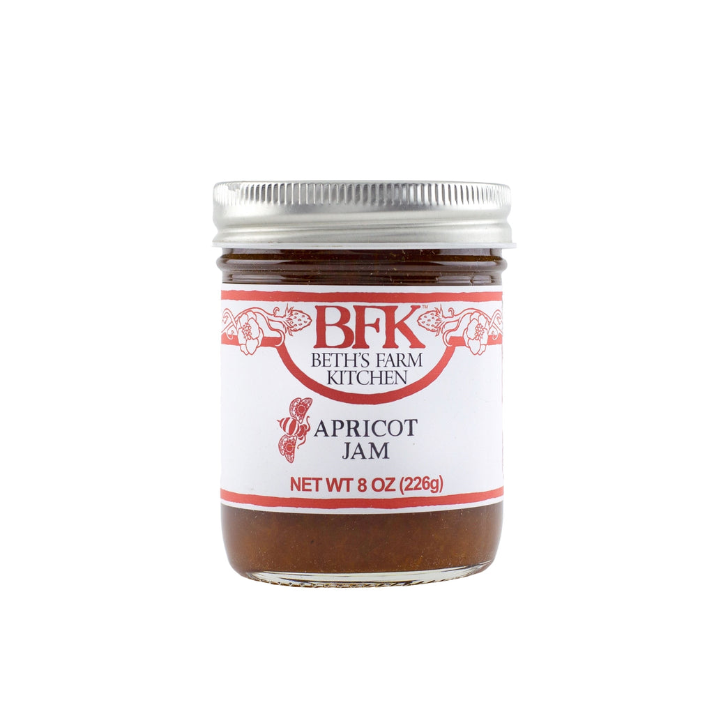 jar of apricot jam by Beth's Farm Kitchen