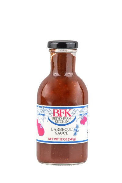 bottle of low sugar BBQ sauce by Beth's Farm Kitchen