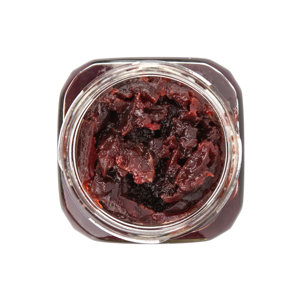inside jar of cranberry sauce by Beth's Farm Kitchen