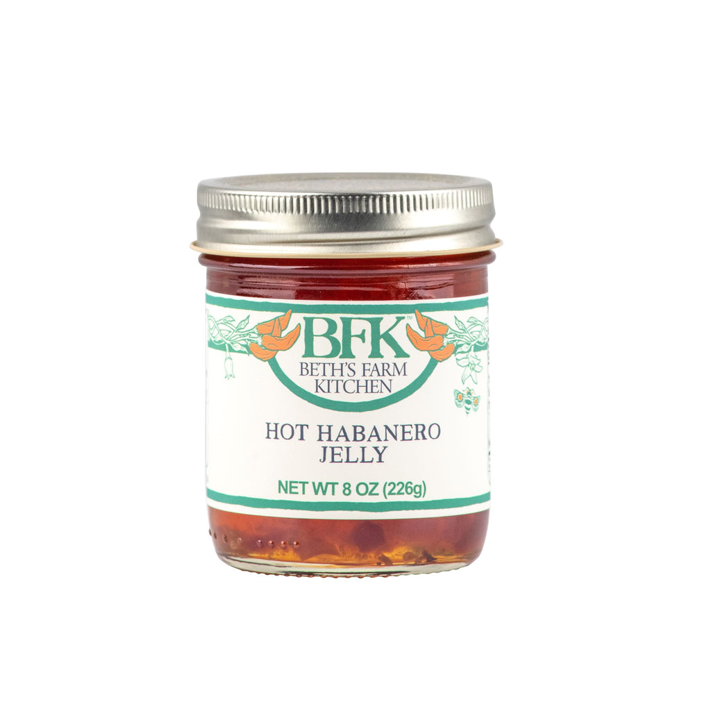 jar of hot habanero jelly by Beth's Farm Kitchen