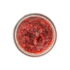 inside jar of strawberry rhubarb jam by Beth's Farm Kitchen