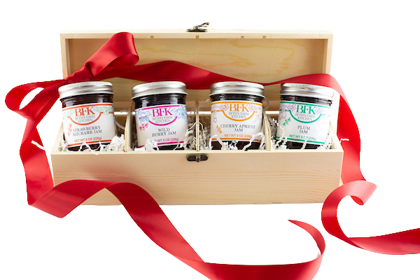 open lid wooden jam gift box by Beth's Farm Kitchen